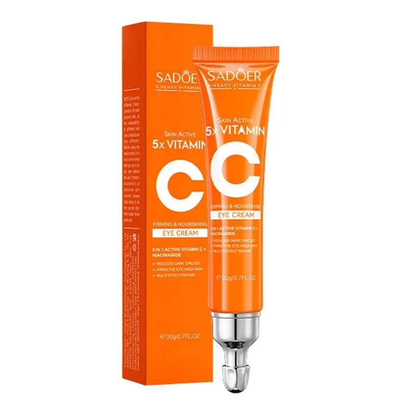 SADOER moisturizing eye cream tube for dark circles, under-eye nourishment, and softening dry skin around the eyes.