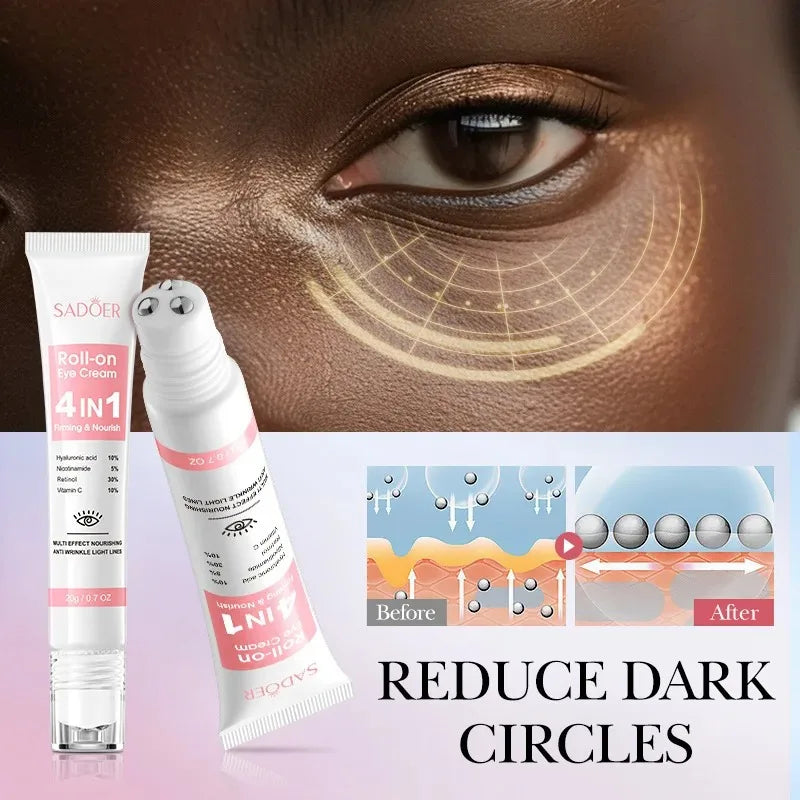 SADOER moisturizing roll-on eye cream for firming the under-eye area, smoothing skin, and everyday beauty care.