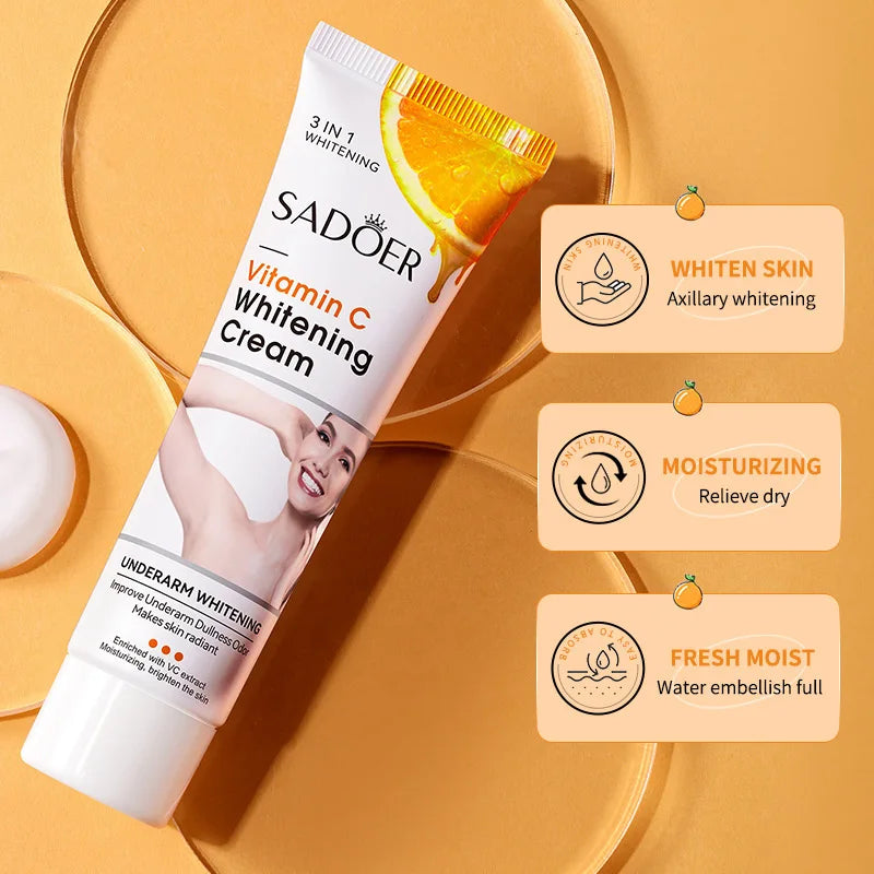 SADOER Vitamin C Body Lotion bottle for hydrating dry skin, improving softness, and everyday skincare routines.