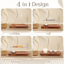 Handcrafted Palo Santo & Sage Burner Holder stand for supporting sage smudges and palo santo during blessing, cleansing, and ceremonial practice.