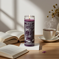 Saint Alex purple 1 color 7 day candle in glass jar for prayer, devotion, and spiritual practice.