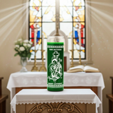 Saint Anthony green 7 day candle for prayer, devotion, and spiritual ritual use.