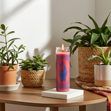 Saint Lucy Pink 7-Day Candle devotional glass candle for prayer, love intentions, peace, and joyful spiritual practice.