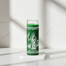 Saint Martha Strength & Protection 7-day candle in glass for prayer, protection work, and daily spiritual practice.