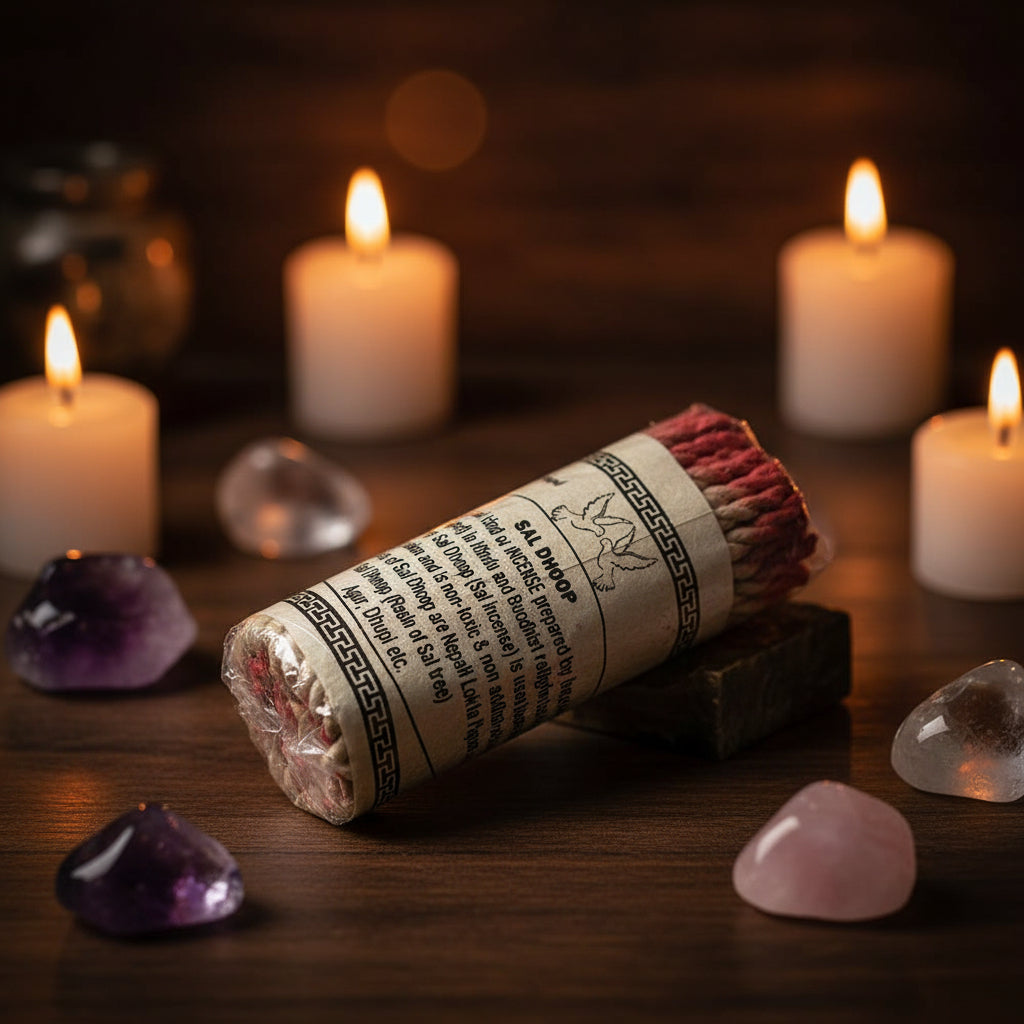 Sal Dhoop Tibetan Rope Incense bundle for meditation, purification rituals, and home fragrance.