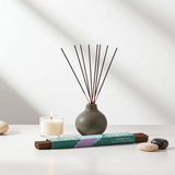 Triloka Sandalwood Lavender Blend incense sticks for yoga practice, stress relief, and peaceful room ambiance.