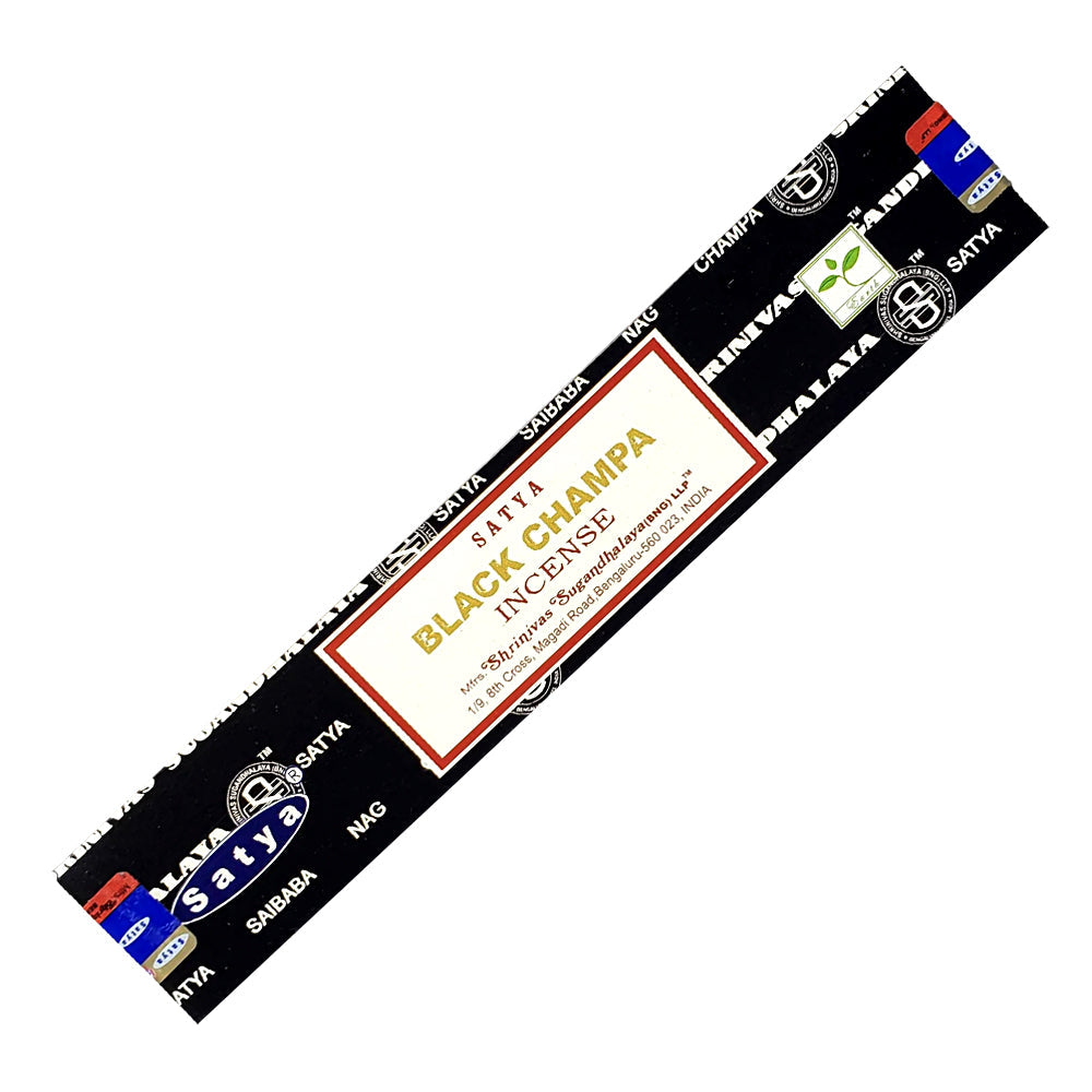 Satya Black Champa Incense Sticks with sandalwood and floral oils