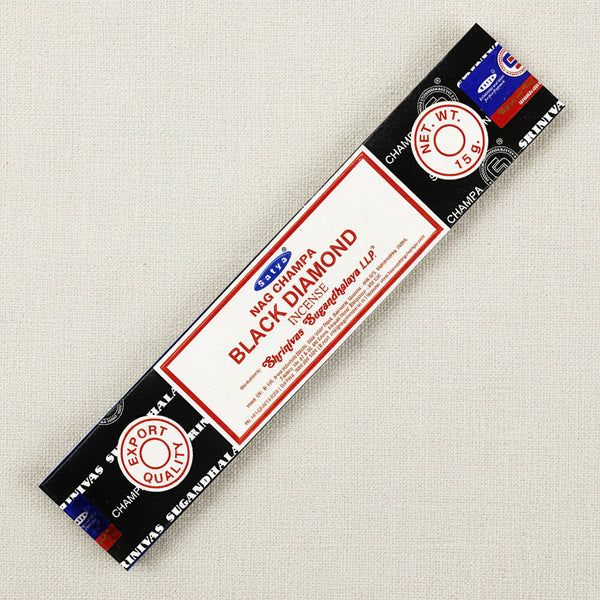 Satya Black Diamond Incense Sticks for meditation, focused work, and premium home fragrance.