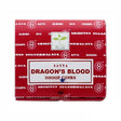 Satya Dragon's Blood Dhoop Cones with sandalwood, patchouli, and amber fragrance.