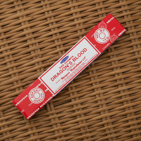 Satya Dragon's Blood Incense Sticks for spiritual cleansing, ritual practice, and meditation.
