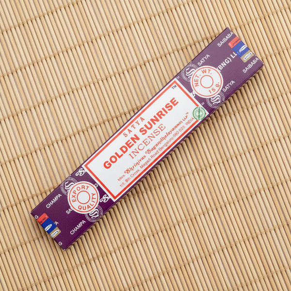 Satya Golden Sunrise Incense Sticks with vanilla rose musk