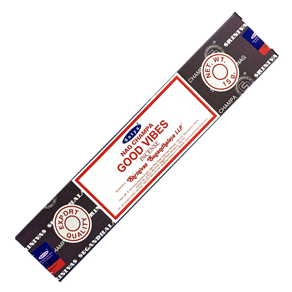 Satya Good Vibes Incense Sticks for mood lifting, relaxation, and daily home fragrance.