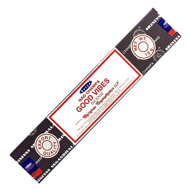 Satya Good Vibes Incense Sticks for mood lifting, relaxation, and daily home fragrance.