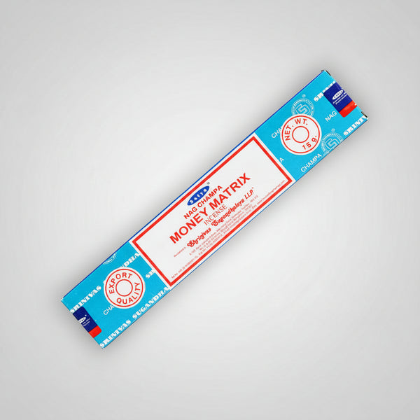 Satya Money Matrix Incense Sticks for manifestation, abundance rituals, and daily meditation.