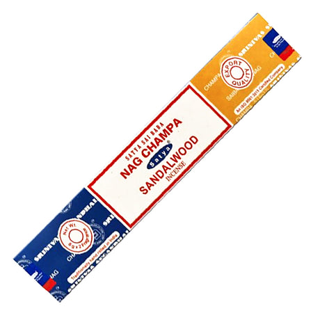 Satya Nag Champa Sandalwood Incense Sticks 16 gm combo for meditation, yoga, and home ambiance.