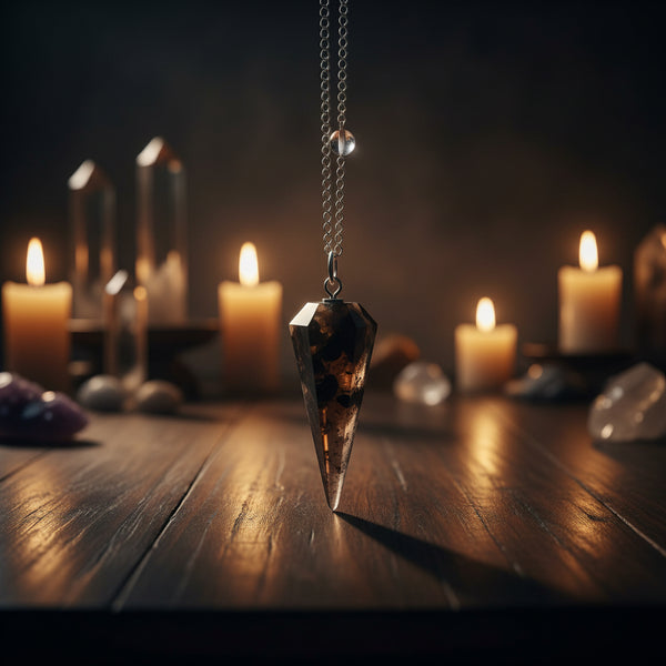 Scapolite 6-sided faceted pendulum on a 9-inch chain for dowsing