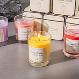 Scented handmade soy wax candle in a container for stress relief, peaceful ambiance, and everyday aromatherapy.