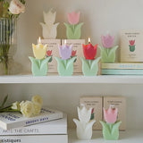 Scented handmade tulip candle soy wax candle for bedroom fragrance, decorative display, and calming use.