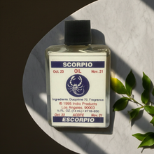 Scorpio Wish Oil ritual oil bottle for candle dressing, anointing, and focused manifestation practice.