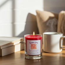 Seduction Soy Herbal Filled Votive Candle in votive form for love drawing, sensual energy work, and ritual use.