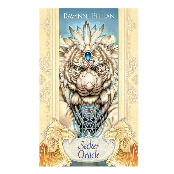 Seeker Oracle Tarot deck box cover for tarot reading, divination practice, and gift giving.