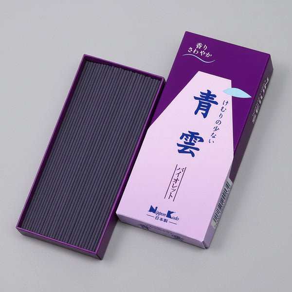 Seiun Violet incense sticks with ceramic tile burner