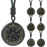 Seven Archangel Quartz & Obsidian pendant charm for energy cleansing, faith practice, and personal protection.