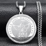 Seven Archangels prayer necklace with medal pendant for devotional practice, protection, and faith-based use.