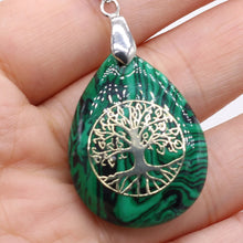 Seven Chakra teardrop natural stone necklace for chakra balancing, meditation practice, and spiritual jewelry wear.