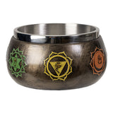 Seven Chakras Smudge Bowl hand-painted resin bowl for smudging, incense burning, and meditation use.