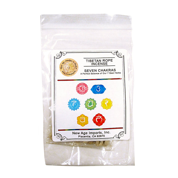 Seven Chakras Tibetan Rope Incense 15 ropes for chakra balancing, meditation, and daily practice.