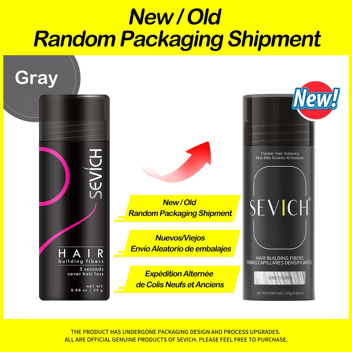 Sevich Hair Building Fibers bottle for root coverage and helping hair look thicker in sparse sections.