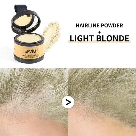 Sevich Waterproof Hairline Powder applied with brush for precise edge definition.