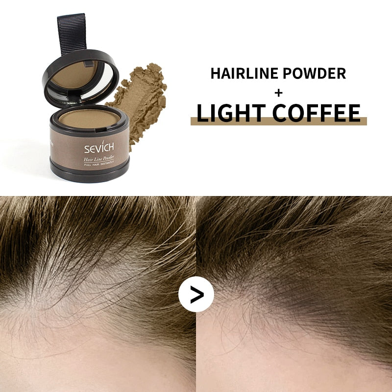Sevich Waterproof Hairline Powder coverage demonstration on thinning edges.