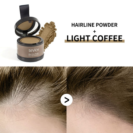 Sevich Waterproof Hairline Powder coverage demonstration on thinning edges.