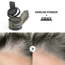 Sevich Waterproof Hairline Powder concealing gray roots for seamless blend.
