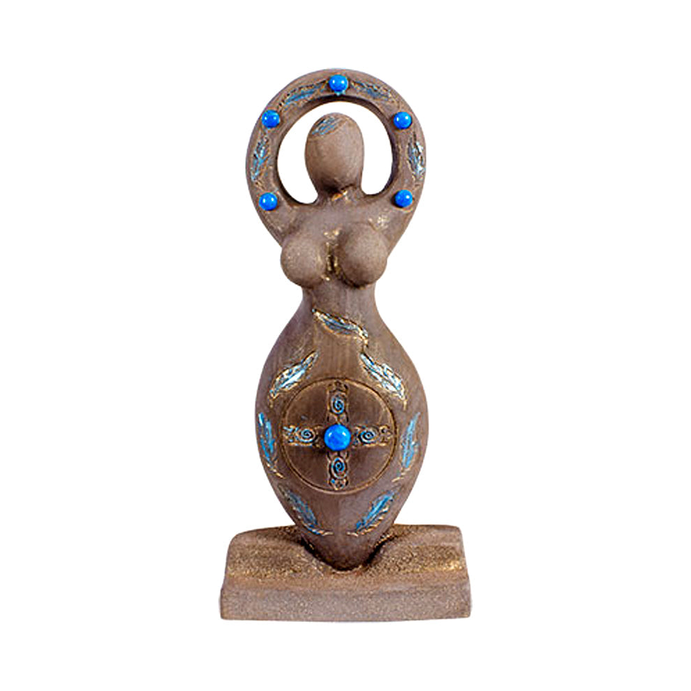 Shaman Goddess figurine resin statue for spiritual altar decor, meditation spaces, and sacred room styling.