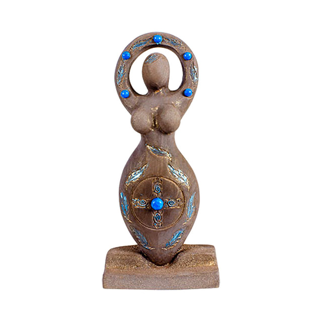 Shaman Goddess figurine resin statue for spiritual altar decor, meditation spaces, and sacred room styling.