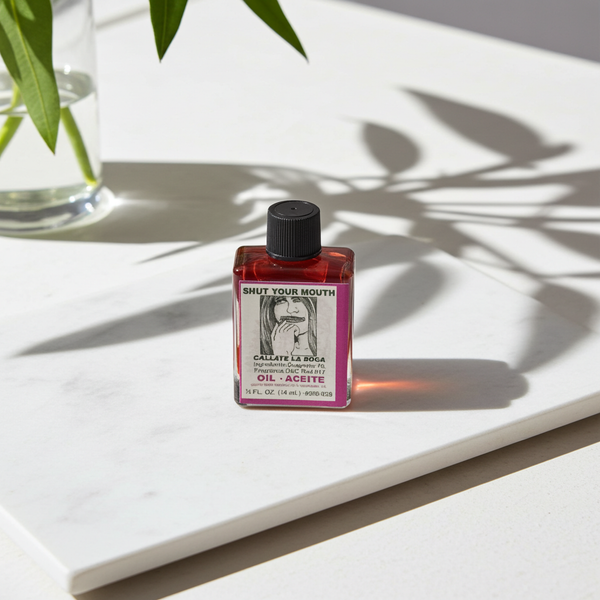 Shut Your Mouth Wish Oil bottle for spiritual silence work, gossip protection, and intention-based ritual use.