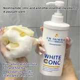 SI MI DA DANG Whitening Body Wash 550ml bottle shown with scrubber for daily exfoliating body care.
