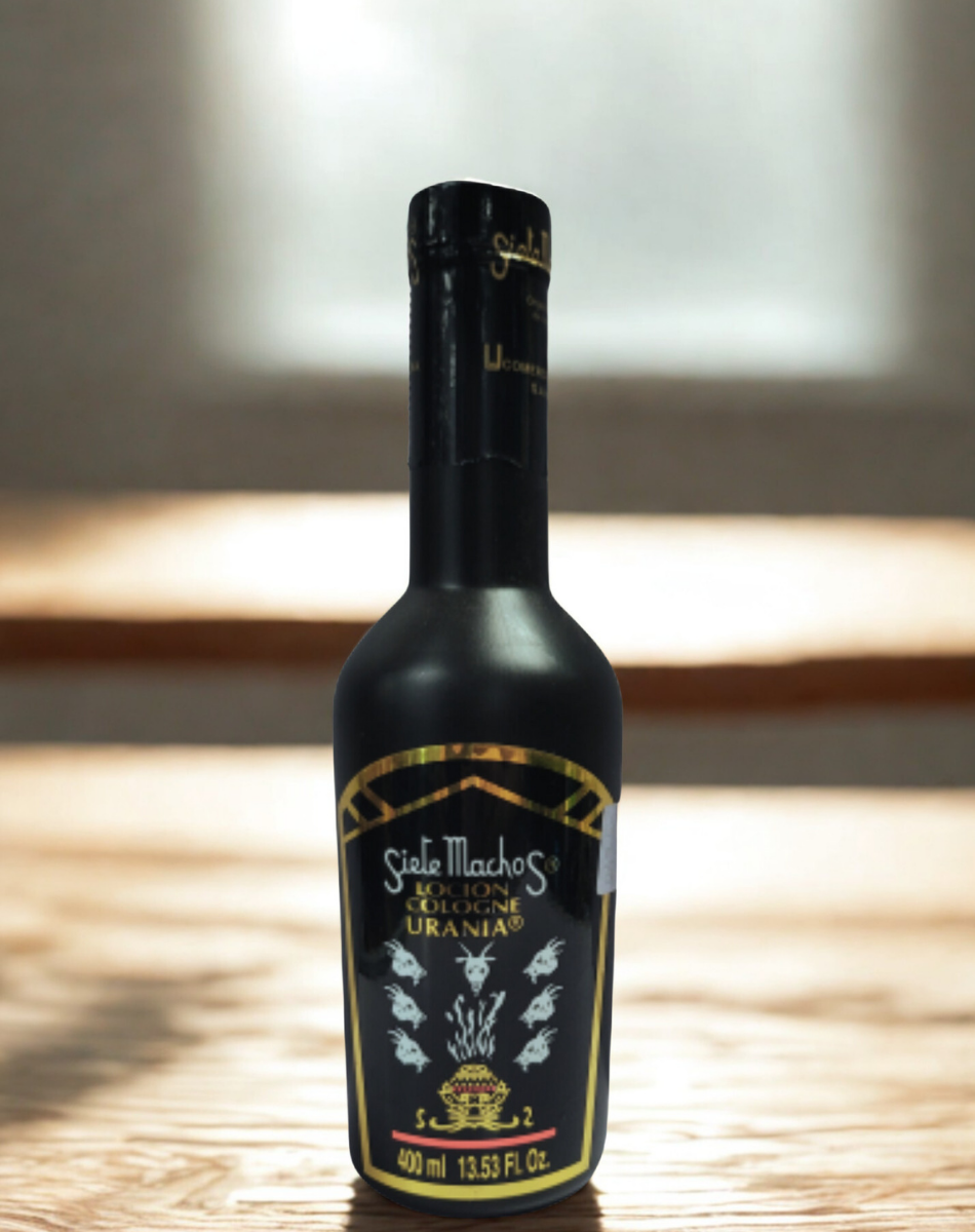 Urania Siete Machos Cologne 400ml bottle for spiritual work, aura cleansing, and ceremonial use.