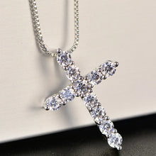 Silver Box Chain with Crystal Cross Pendant necklace for everyday wear, faith-inspired styling, and gift giving.