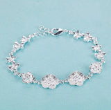 925 Sterling Silver Heart Chain Bracelet jewelry bracelet for birthday gifts, special occasion wear, and layered styling.