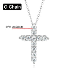 Silver moissanite cross pendant chain for prayer-inspired jewelry wear, holiday gifting, and modern everyday fashion.