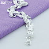DOTEFFIL Silver Dragon open cuff bracelet for adjustable wrist wear, casual styling, and standout accessory use.