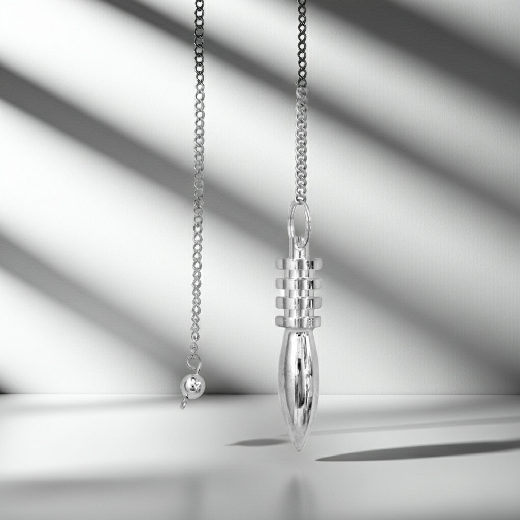 Silver Plated Pendulum metal pendulum for dowsing, chakra balancing, and metaphysical practice.
