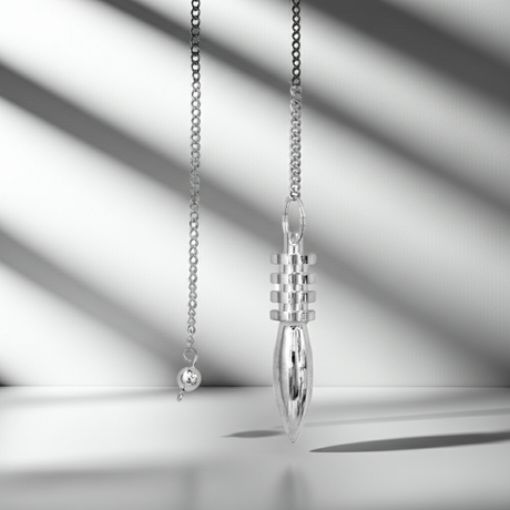 Silver Plated Pendulum metal pendulum for dowsing, chakra balancing, and metaphysical practice.