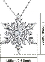 Women’s Silver-Plated Snowflake Necklace pendant necklace for seasonal outfits, festive occasions, and daily jewelry wear.