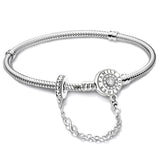 Silver Zircon Heart Love Bracelet Charm jewelry bead for love-themed bracelet designs, anniversary presents, and everyday wear.