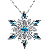 Women’s Silver-Plated Snowflake Necklace fashion necklace for winter styling, special occasions, and everyday outfit pairing.